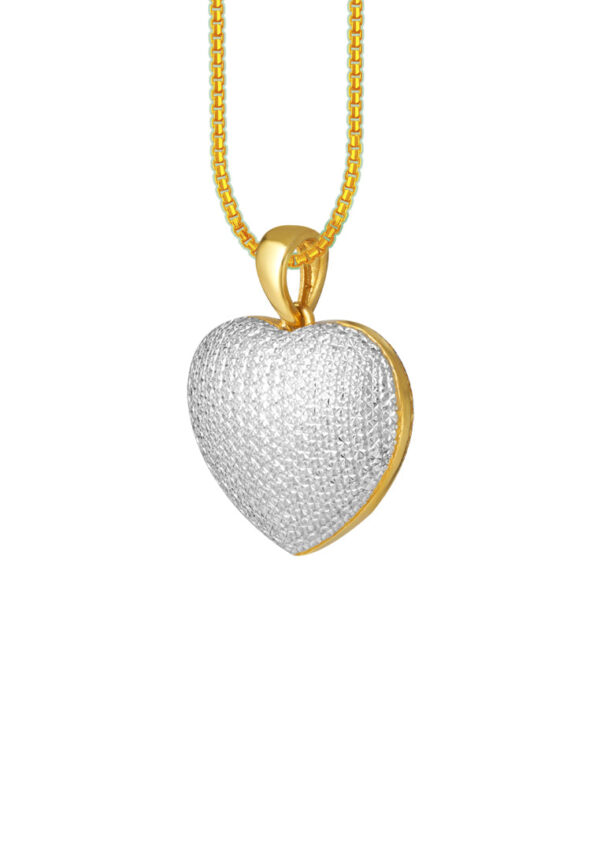 TOMEI Diamond Cut Collection Heart Pendant, Yellow Gold 916