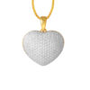 TOMEI Diamond Cut Collection Heart Pendant, Yellow Gold 916