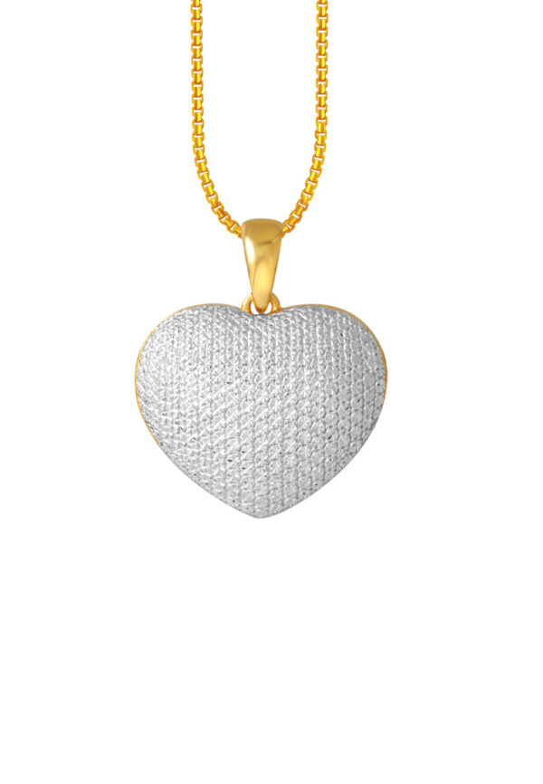 TOMEI Diamond Cut Collection Heart Pendant, Yellow Gold 916