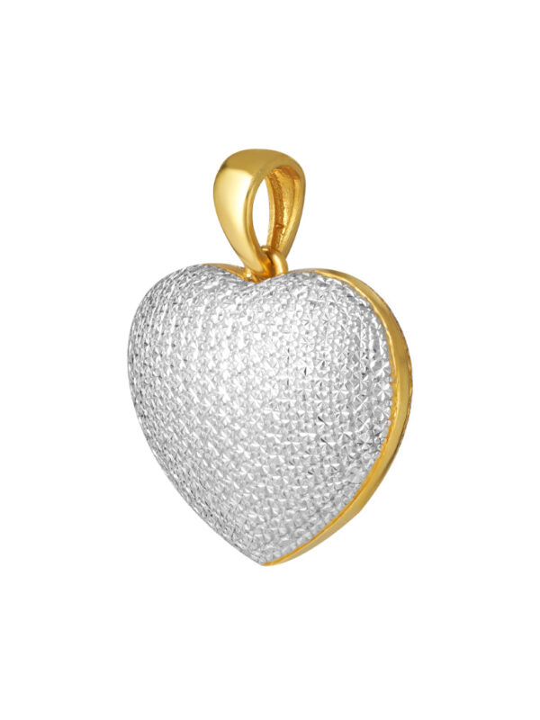 TOMEI Diamond Cut Collection Heart Pendant, Yellow Gold 916