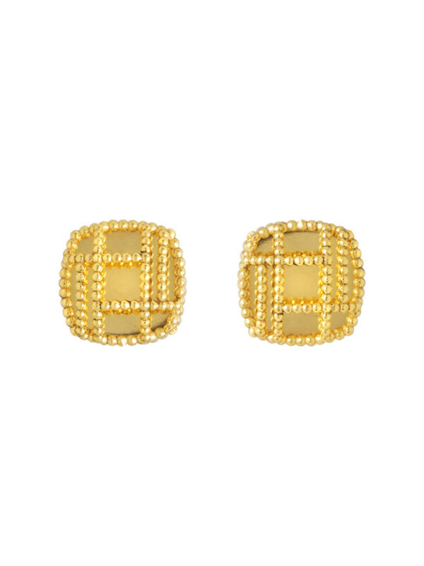 TOMEI Lusso Italia Radiant Square Earrings, Yellow Gold 916