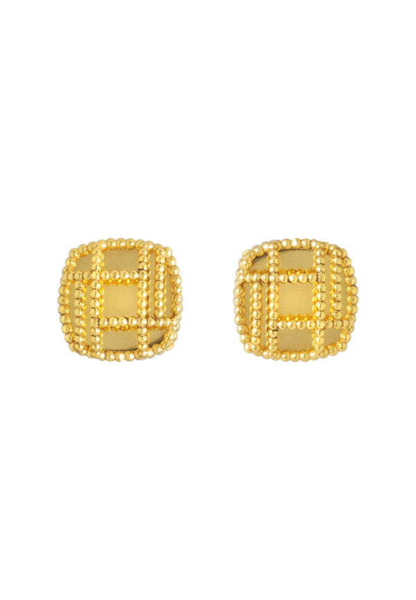 TOMEI Lusso Italia Radiant Square Earrings, Yellow Gold 916