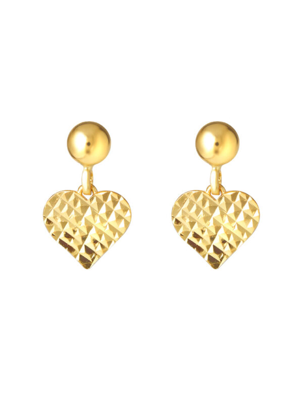 TOMEI Lusso Italia Dangling Heart Earrings, Yellow Gold 916