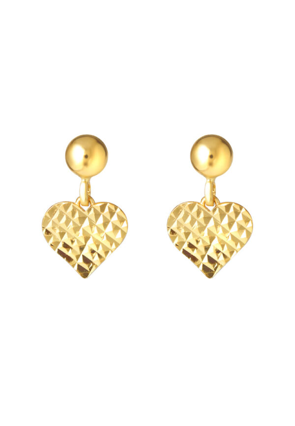 TOMEI Lusso Italia Dangling Heart Earrings, Yellow Gold 916