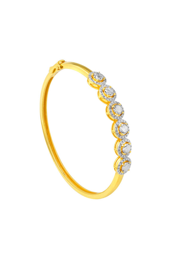 TOMEI Diamond Cut Collection Enchanting Bangle, Yellow Gold 916