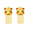 TOMEI Lion Dance Tassels Earrings, Yellow Gold 916