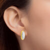 TOMEI Diamond Cut Collection Ellipse Earrings, Yellow Gold 916