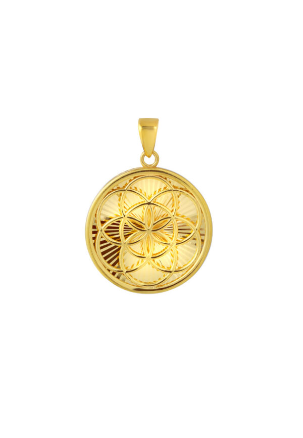 TOMEI Lusso Italia Circle Pendant, Yellow Gold 916