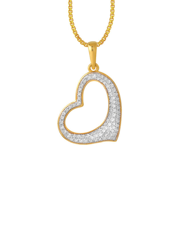 TOMEI Diamond Cut Collection Heart Pendant, Yellow Gold 916