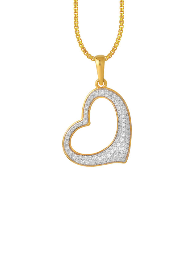 TOMEI Diamond Cut Collection Heart Pendant, Yellow Gold 916