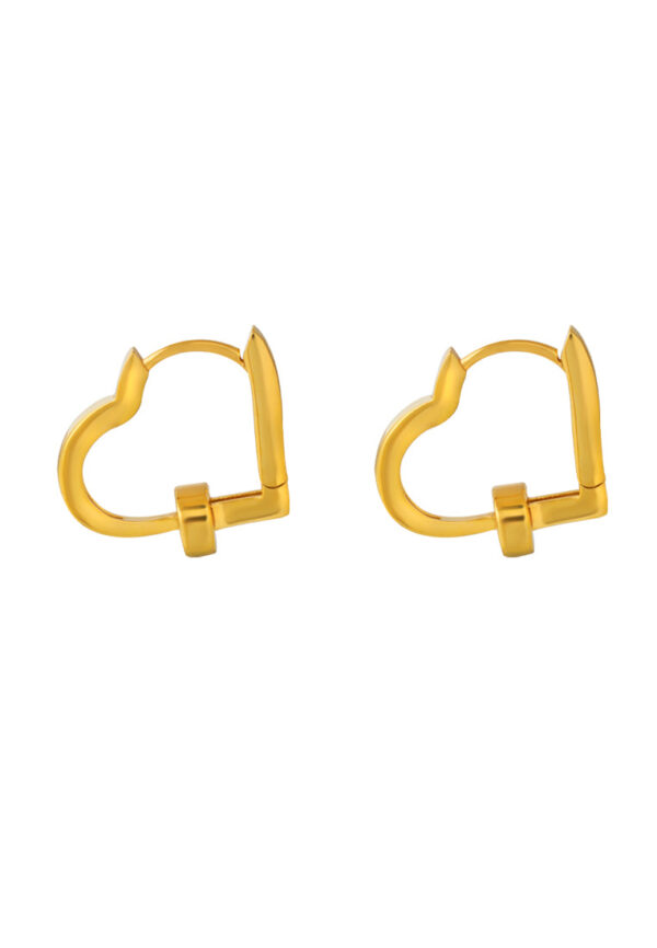 TOMEI Lusso Italia Heart Loop Earrings, Yellow Gold 916