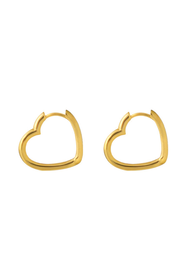 TOMEI Lusso Italia Heart Loop Earrings, Yellow Gold 916