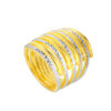 TOMEI Dual-Tone Multi-Layer Ring, Yellow Gold 916