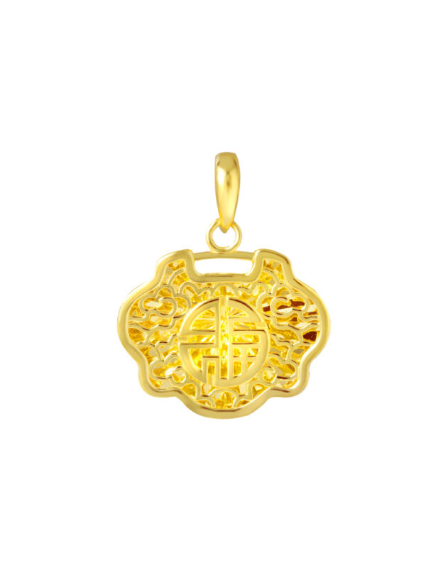 TOMEI Longevity Lock Pendant, Yellow Gold 916