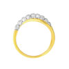 TOMEI Criss-Cross White Beads Ring, Yellow Gold 916