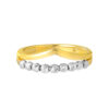 TOMEI Dual-Tone White Beads Ring, Yellow Gold 916