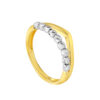 TOMEI Dual-Tone White Beads Ring, Yellow Gold 916