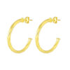 TOMEI Line Patterned C-Shape Earrings, Yellow Gold 916