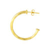 TOMEI Line Patterned C-Shape Earrings, Yellow Gold 916