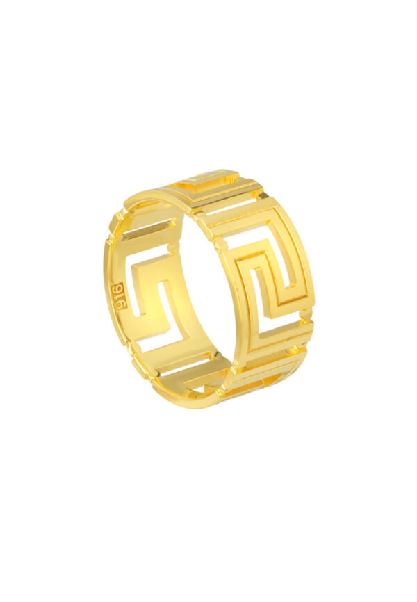 TOMEI Art Of Meander Ring, Yellow Gold 916