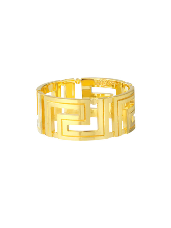 TOMEI Art Of Meander Ring, Yellow Gold 916
