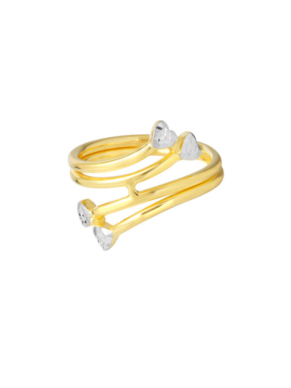 TOMEI Dual-Tone Double Row Ring, Yellow Gold 916