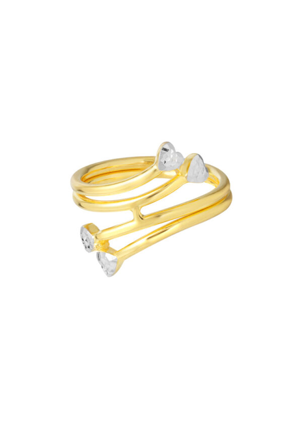 TOMEI Dual-Tone Double Row Ring, Yellow Gold 916