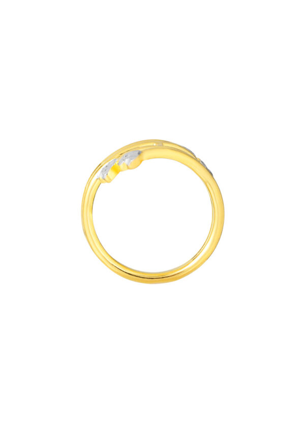 TOMEI Dual-Tone Double Row Ring, Yellow Gold 916