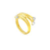 TOMEI Dual-Tone Double Row Ring, Yellow Gold 916