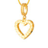 TOMEI Lasered Heart Pendant, Yellow Gold 916