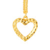 TOMEI Lasered Heart Pendant, Yellow Gold 916