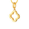 TOMEI Lasered Clover Pendant, Yellow Gold 916