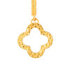 TOMEI Lasered Clover Pendant, Yellow Gold 916