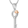 TOMEI Key Pendant Set, White+Rose Gold 585