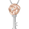 TOMEI Key Pendant Set, White+Rose Gold 585