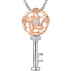 TOMEI Key Pendant Set, White+Rose Gold 585