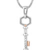 TOMEI Key Pendant Set, White+Rose Gold 585