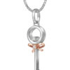 TOMEI Key Pendant Set, White+Rose Gold 585