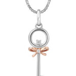 TOMEI Key Pendant Set, White+Rose Gold 585