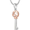 TOMEI Key Pendant Set, White+Rose Gold 585