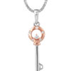 TOMEI Key Pendant Set, White+Rose Gold 585