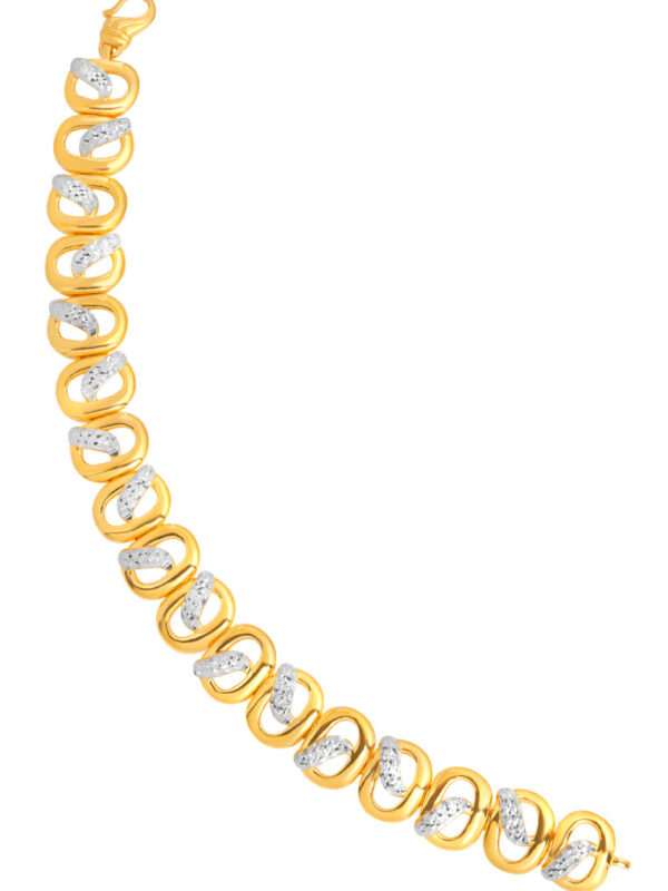 TOMEI Dual-Tone Spiral Chain Bracelet, Yellow Gold 916