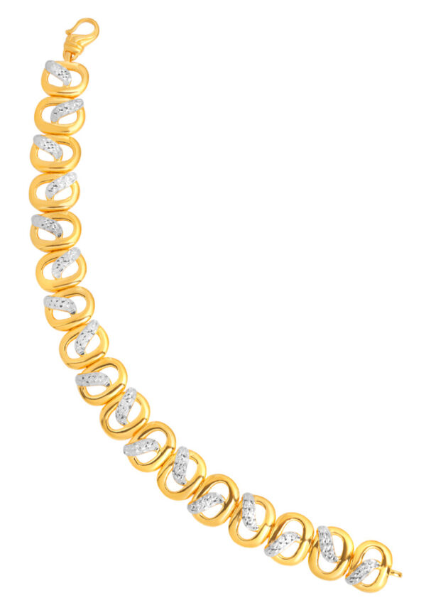 TOMEI Dual-Tone Spiral Chain Bracelet, Yellow Gold 916