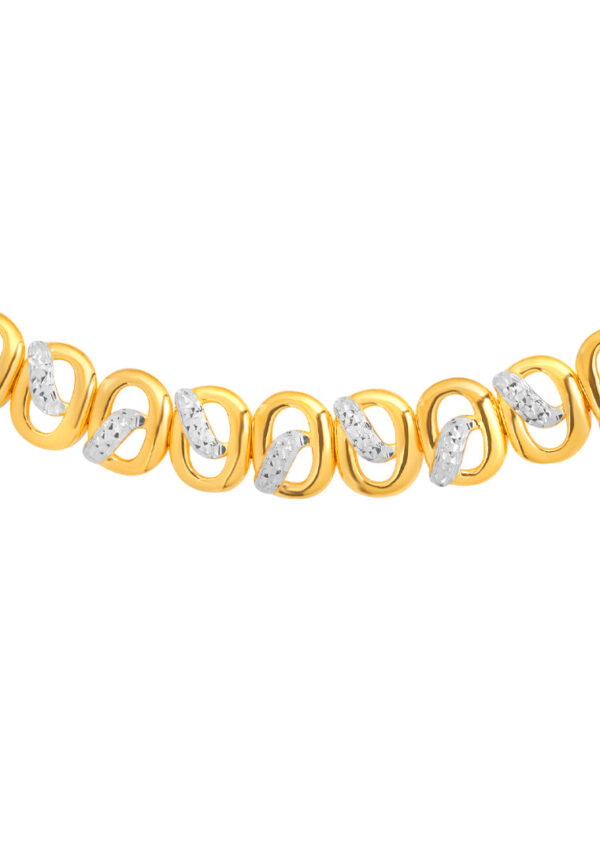 TOMEI Dual-Tone Spiral Chain Bracelet, Yellow Gold 916