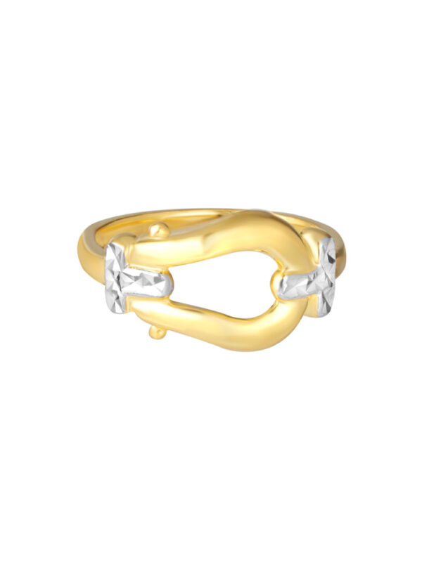 TOMEI Dual-Tone Knot Ring, Yellow Gold 916