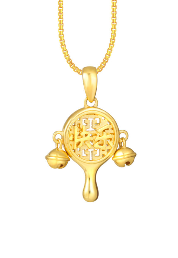 TOMEI Pellet Drum Pendant, Yellow Gold 916