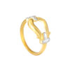 TOMEI Dual-Tone Knot Ring, Yellow Gold 916