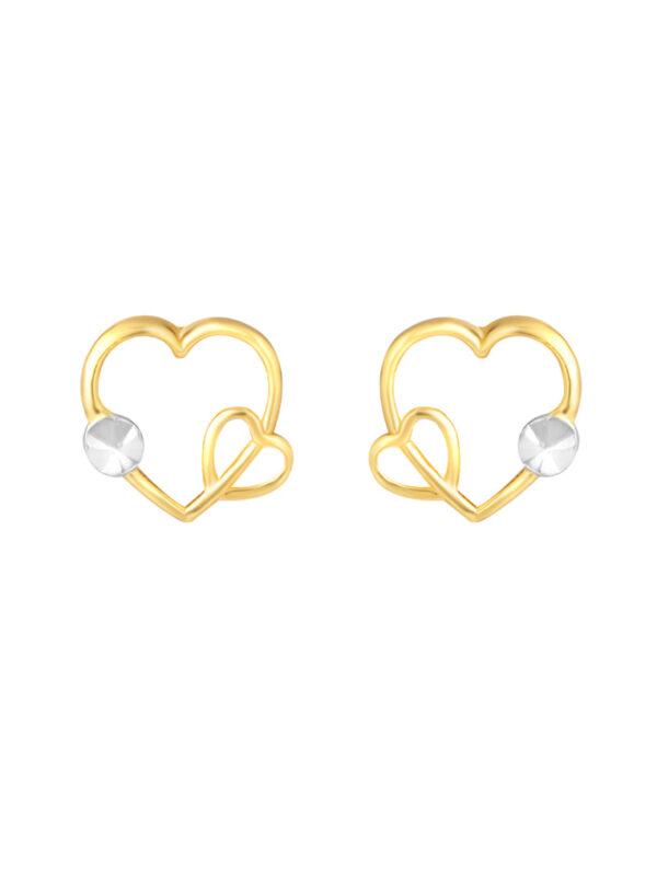 TOMEI Lusso Italia Dual-Tone Heart Earrings, Yellow Gold 916