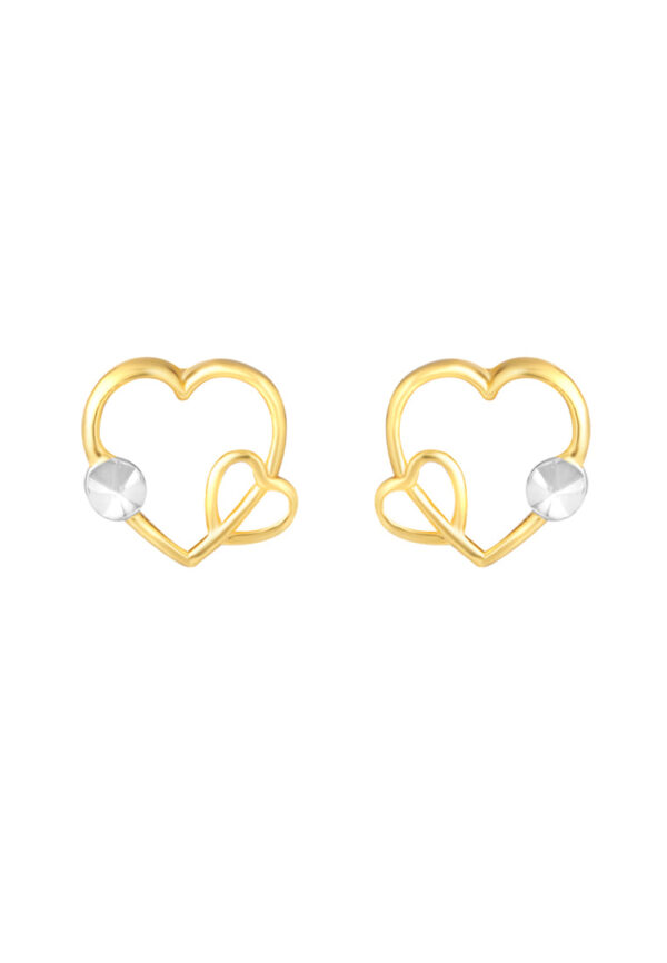 TOMEI Lusso Italia Dual-Tone Heart Earrings, Yellow Gold 916