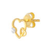 TOMEI Lusso Italia Dual-Tone Heart Earrings, Yellow Gold 916